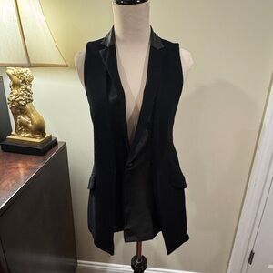 rag & bone Black Sleeveless Blazer Vest